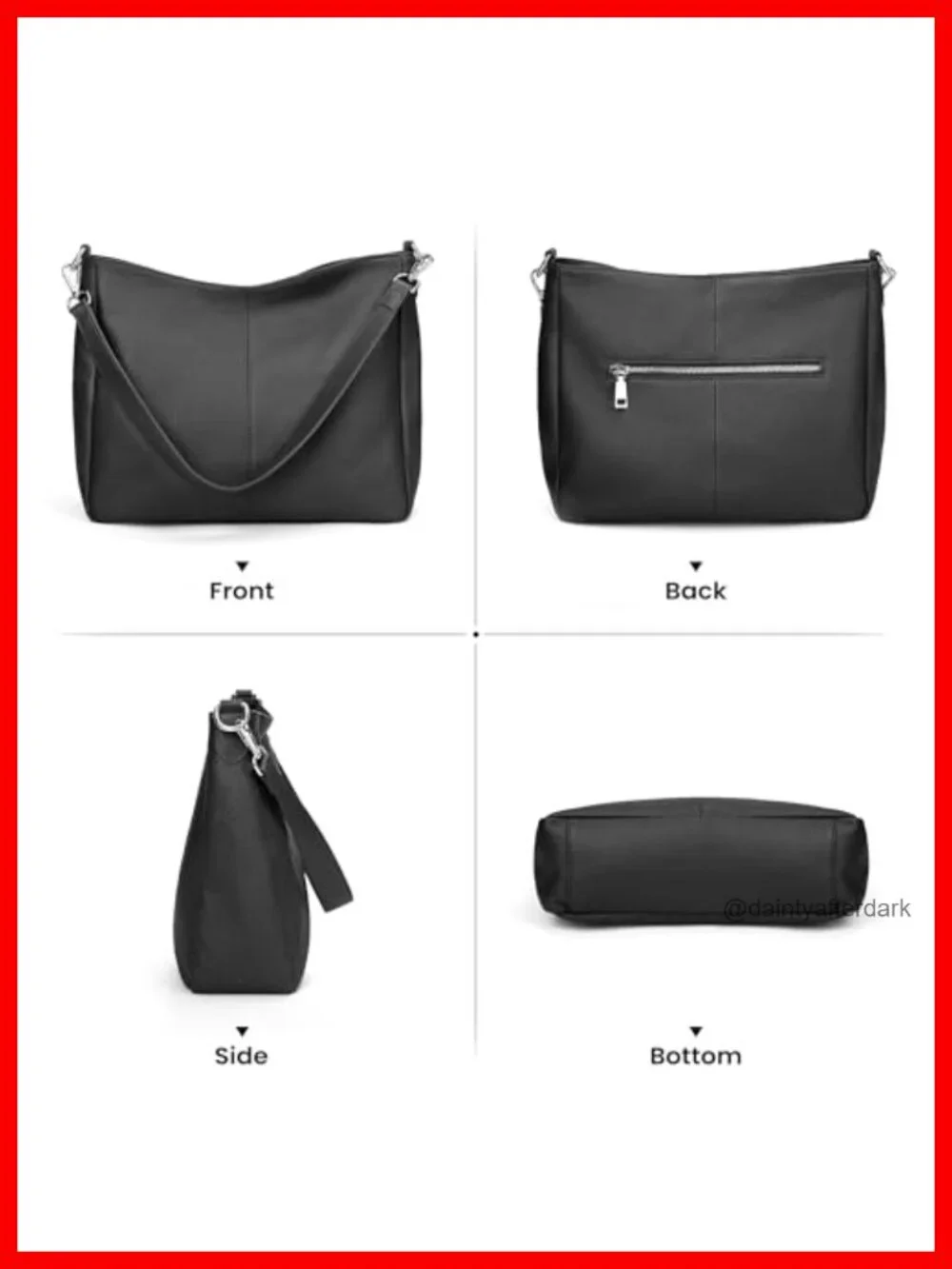 Genuine Leather Hobo Bag Crossbody Shoulder Purse with Detachable Straps